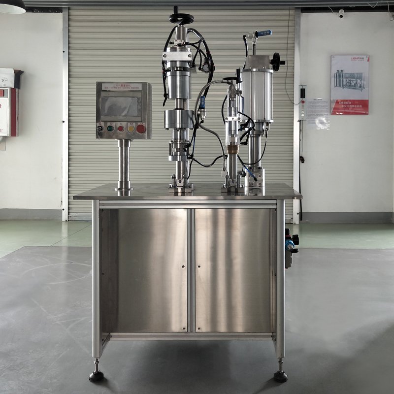 Factory Custom Binary Aerosol Filling Machine Bag On Valve Deodorant Spray Semi-automatic Aerosol Can Filling Machine