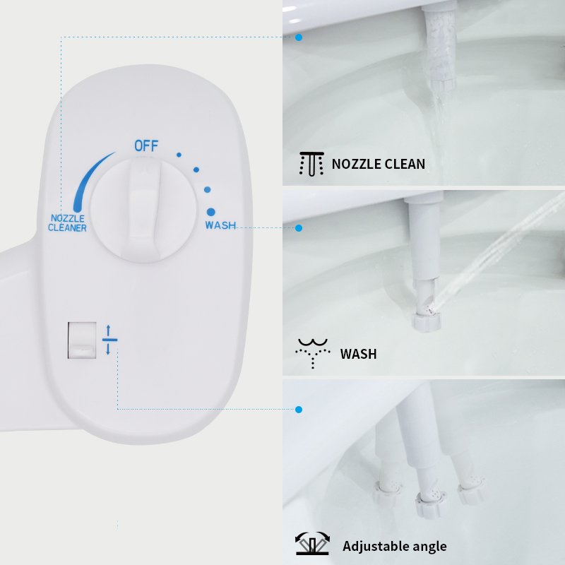 No Electric Mechanical Cold Water Single Nozzle Adjustable Toilet Bidet Attachment