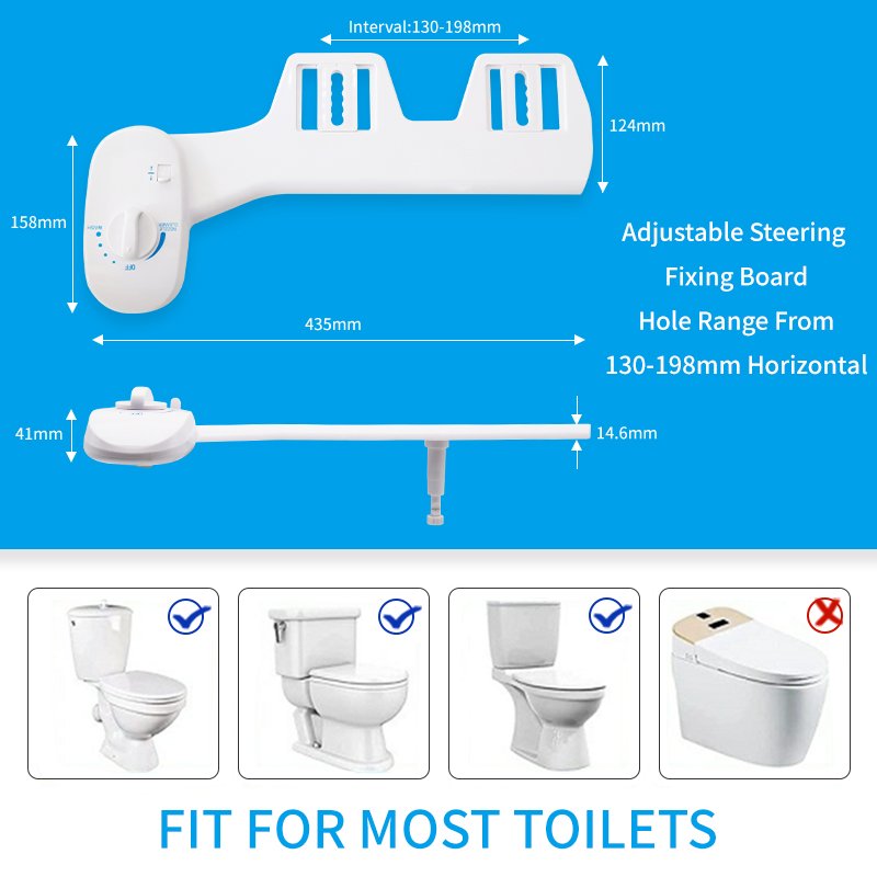 No Electric Mechanical Cold Water Single Nozzle Adjustable Toilet Bidet Attachment