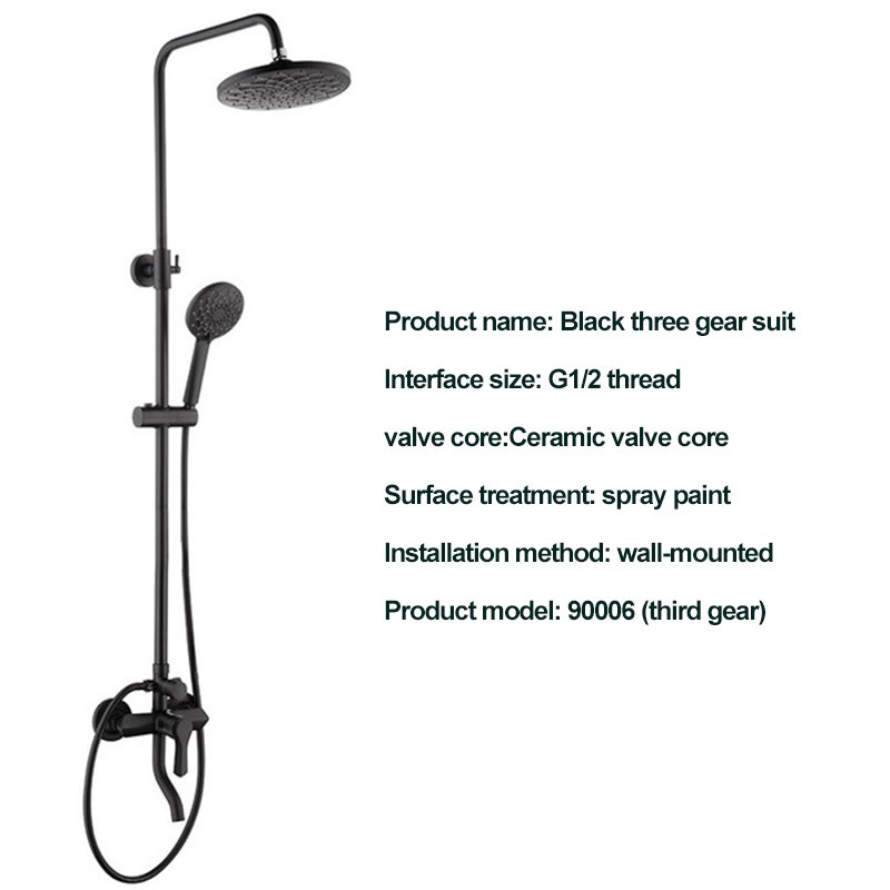 Shower Faucet Set with Valve High Pressure Shower System Kit Showerhead & Handheld, Matte Black Shower Trim Kit