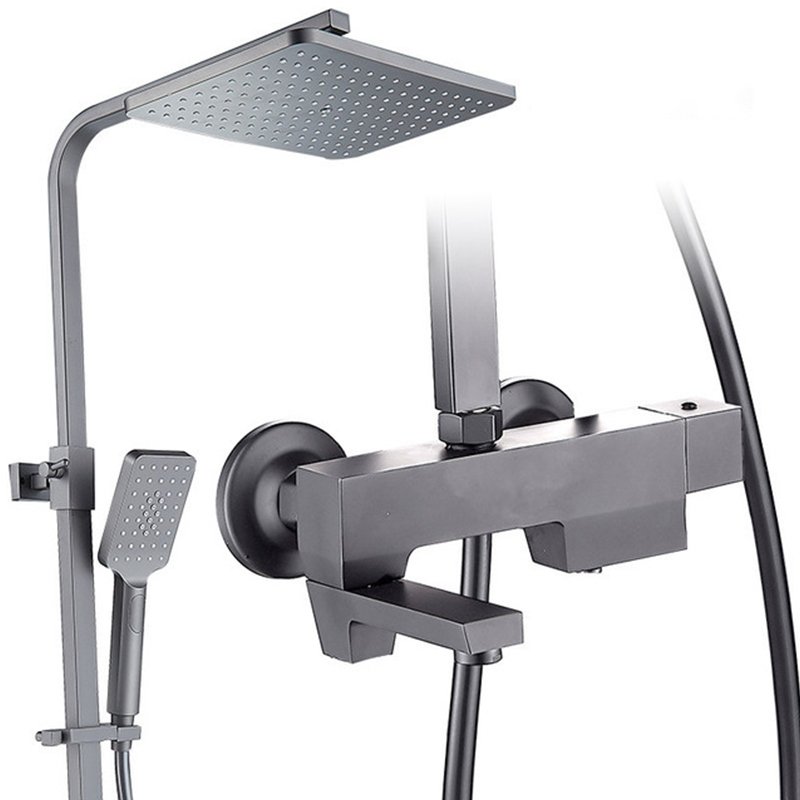 Shower Faucet Set with Valve High Pressure Shower System Kit Showerhead & Handheld, Matte Black Shower Trim Kit