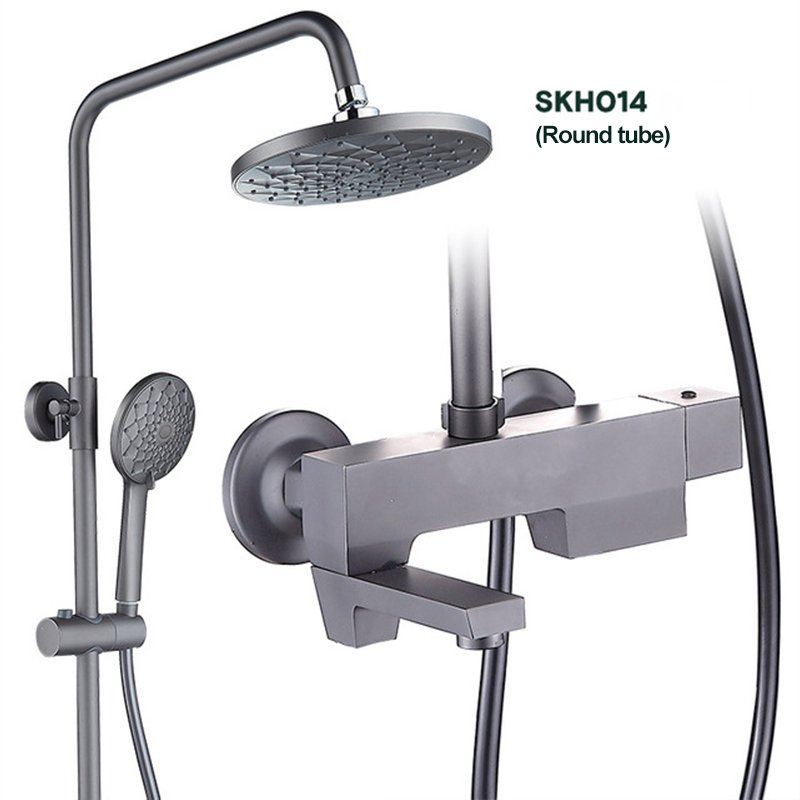 Shower Faucet Set with Valve High Pressure Shower System Kit Showerhead & Handheld, Matte Black Shower Trim Kit