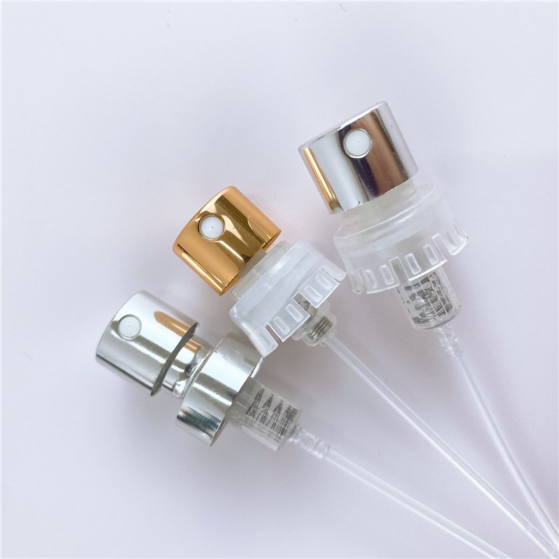 FEA15 black gold Crimpless Atomizer Sprayer Perfume Mist Spray Crimpless Pump with Over Cap