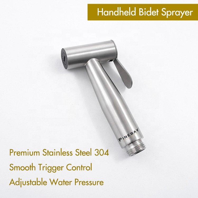 PINEBAY 2024 High Quality Muslim Shower Handheld Pressurized Spray Gun 304 Stainless Toilet Spray Steel Shattaf