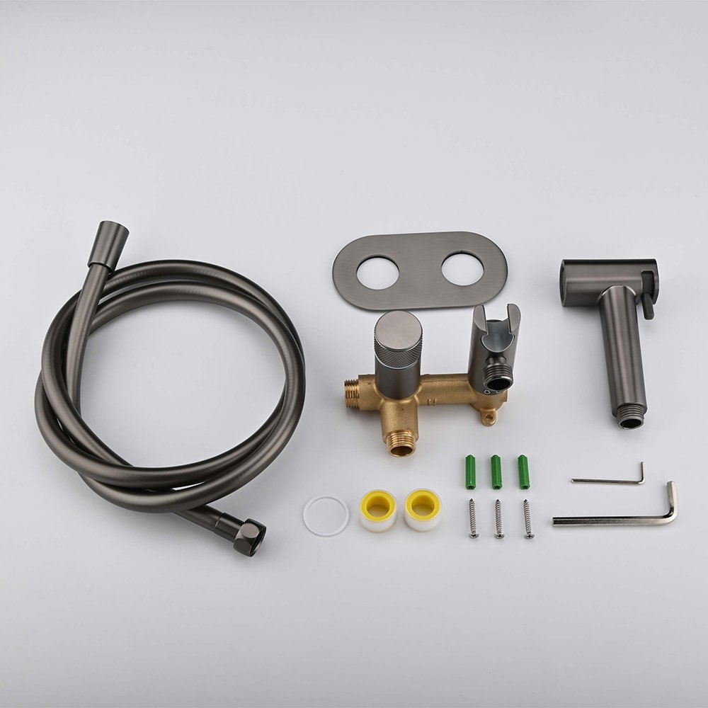 Toilet companion spray gun washer faucet household booster nozzle one in two out angle valve set