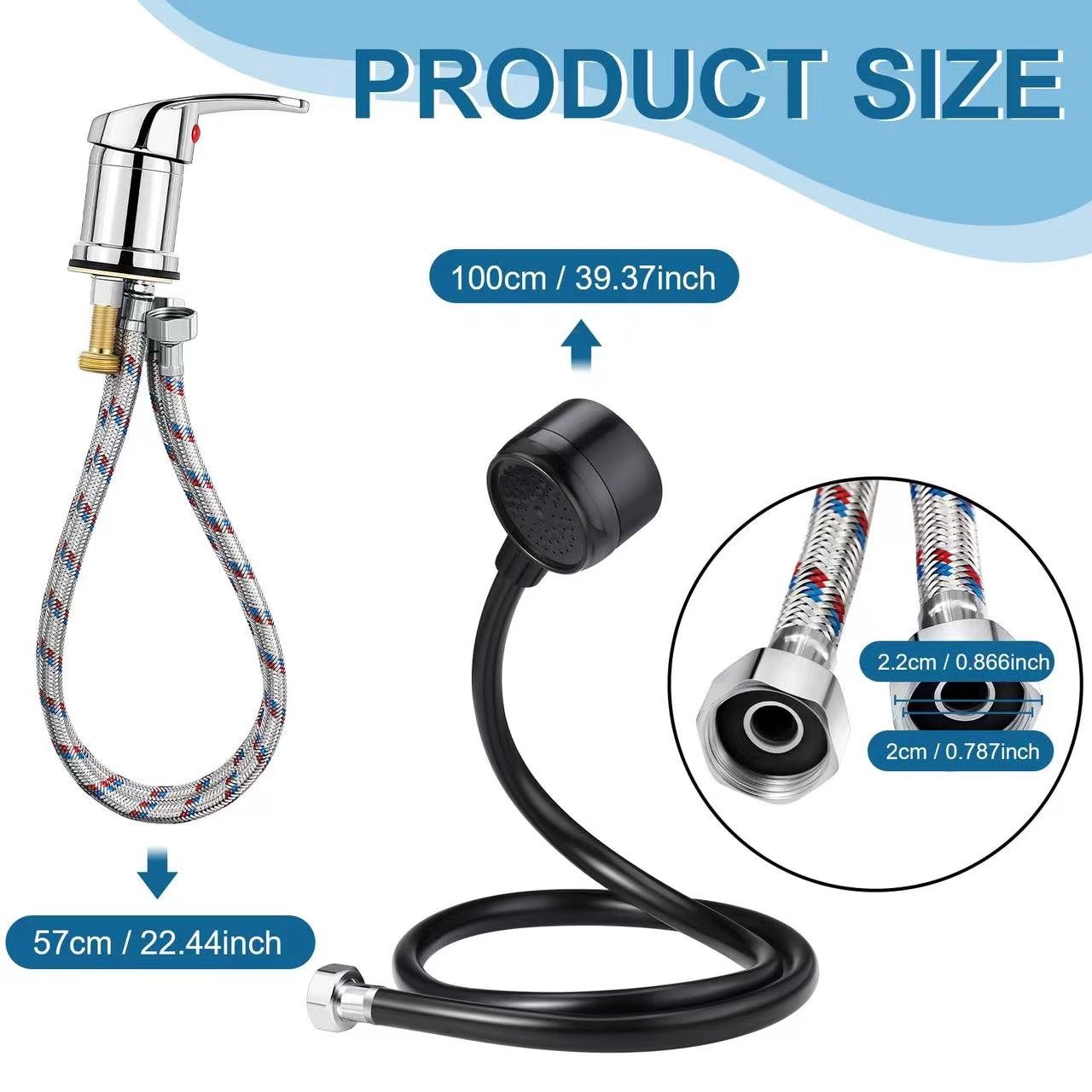 Shampoo Bowl faucet and spray set shower head mixing valve hose for salon shampoo bed cleaning