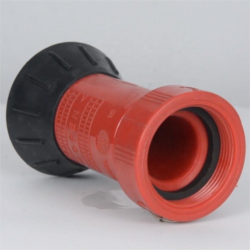 Factory price 1 1/2'' inch Fire Portable Spray plastic Nozzle Fire water gun fire hose connector red