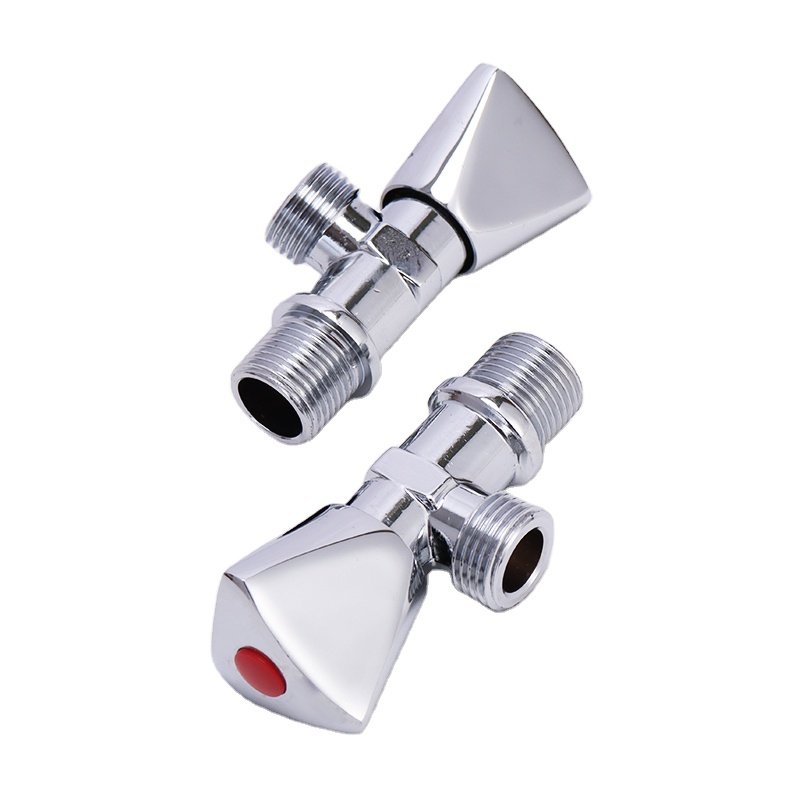 Bathroom Toliet G1/2 Inlet and Outlet Caliber Size Brass Square Angle Stop Valve 1/4 Turn Shut off Valve for Bidet Spray Shower