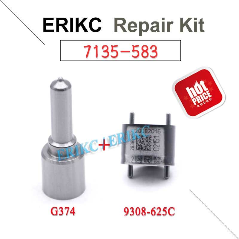 ERIKC 7135-583 for DELPHI diesel fuel injector repair kit including nozzle G374 valve 9308-625C for EMBR00301D 6710170121