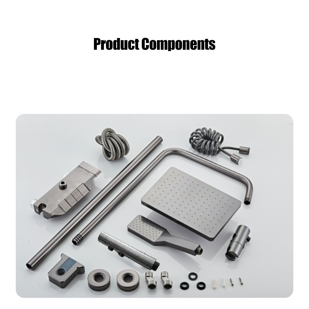 Factory Price Gungrey Exposed Plastic Bathroom Shower 4 ways Piano Control Valve Hot Cold Rainfall Shower Set with Bidet