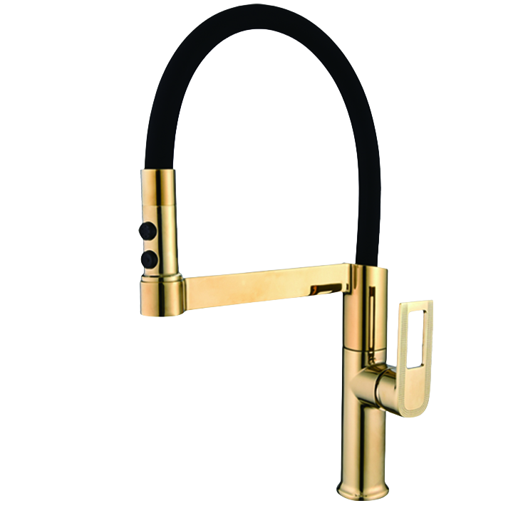 Modern Custom Stainless Steel Drop-Down Kitchen Faucet Polished Pull Out Spray Hot-Selling Ceramic Valve Core for Hotels