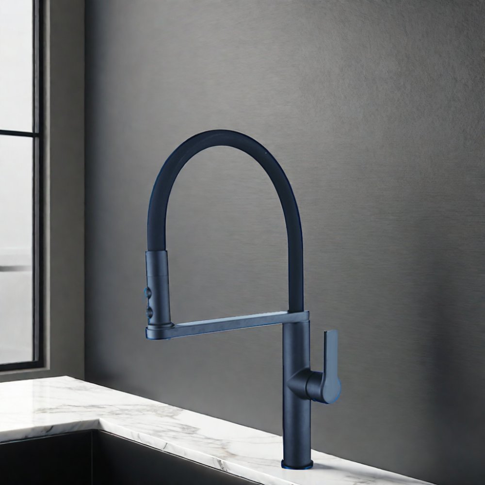 Modern Custom Stainless Steel Drop-Down Kitchen Faucet Polished Pull Out Spray Hot-Selling Ceramic Valve Core for Hotels