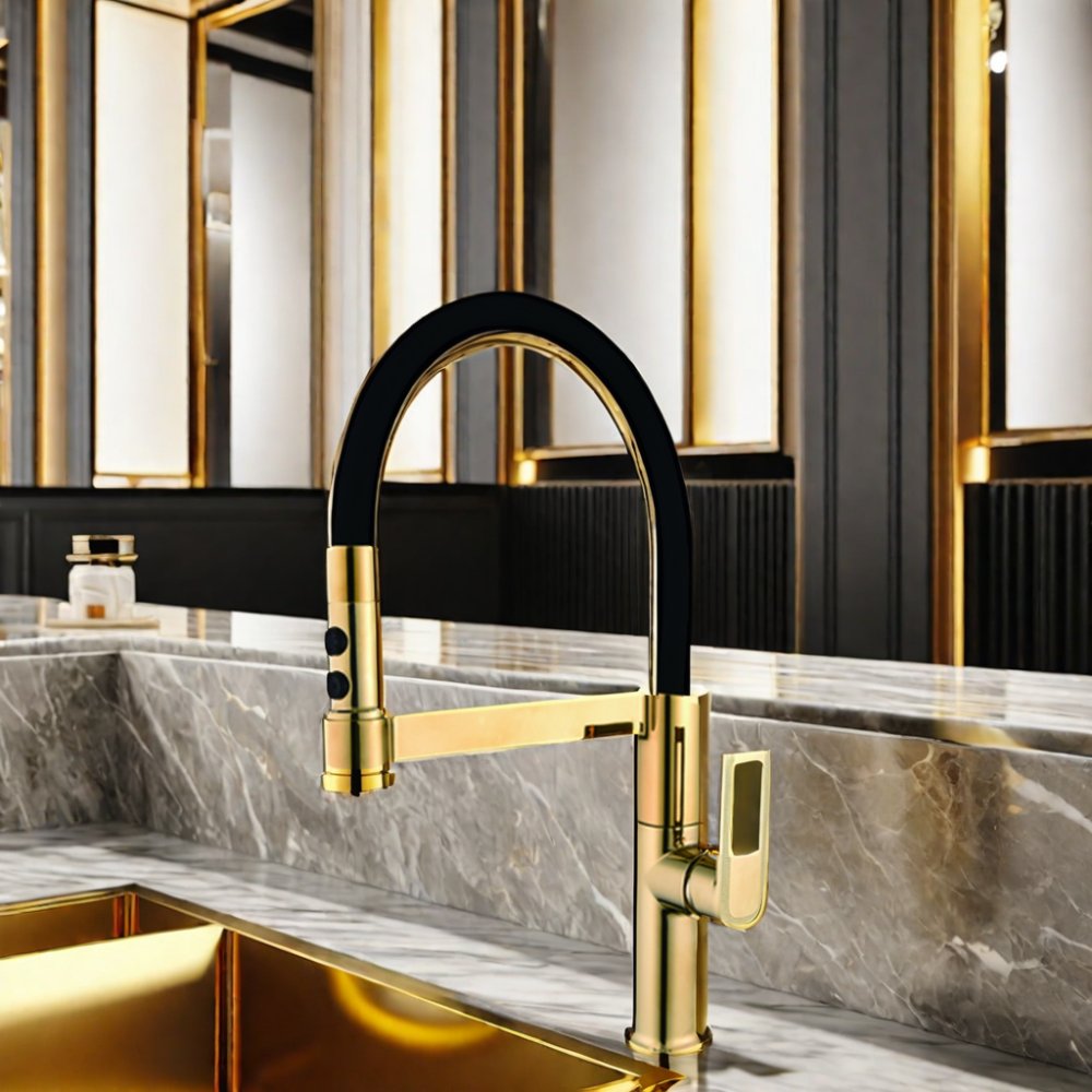 Modern Custom Stainless Steel Drop-Down Kitchen Faucet Polished Pull Out Spray Hot-Selling Ceramic Valve Core for Hotels