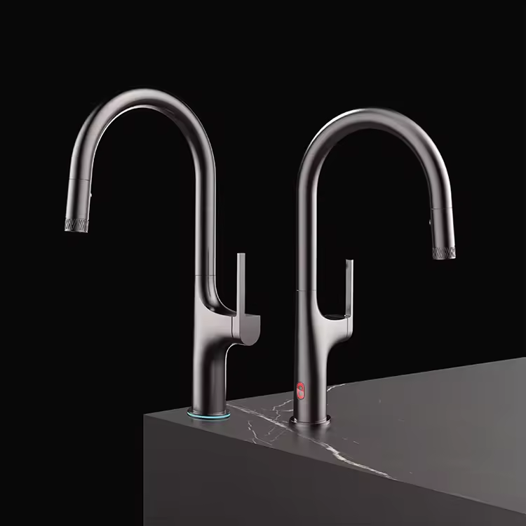 Modern Sensor Touchless Smart Brass Kitchen Sink Faucet Deck Mounted Pull down Water Tap with Sprayer Ceramic Valve Core