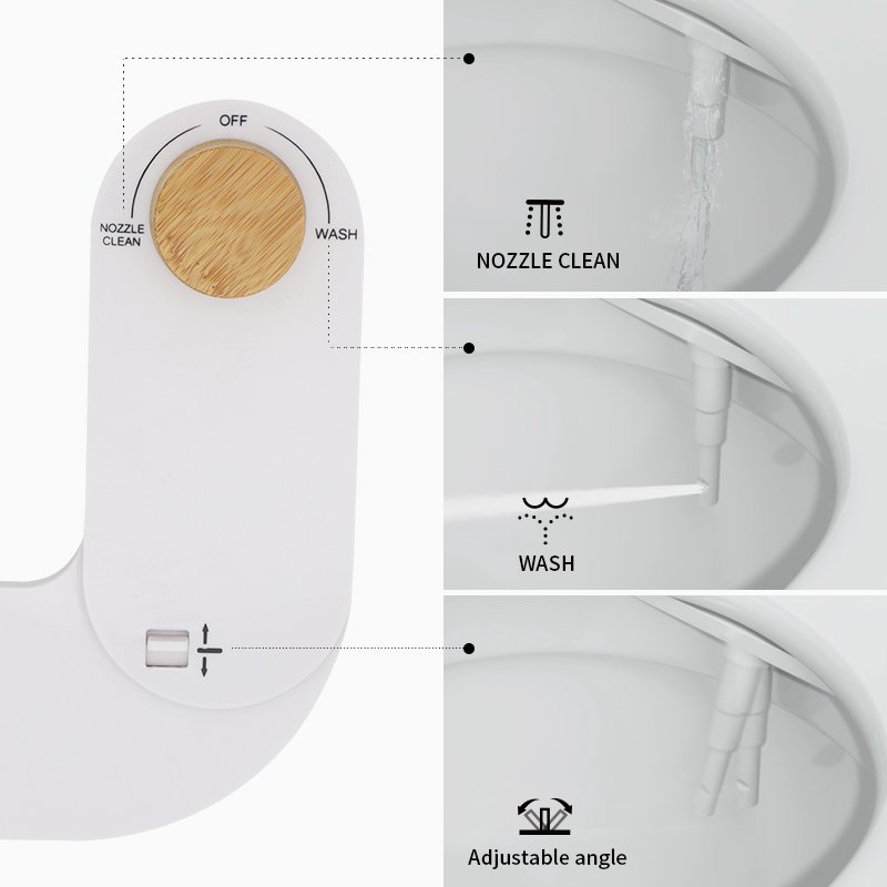 Ultra Slim Cold Water Toilet Bidet Attach Non-Electric Nozzle Self Cleaning Fresh Water Sprayer WC Bidet Toilet Attachment