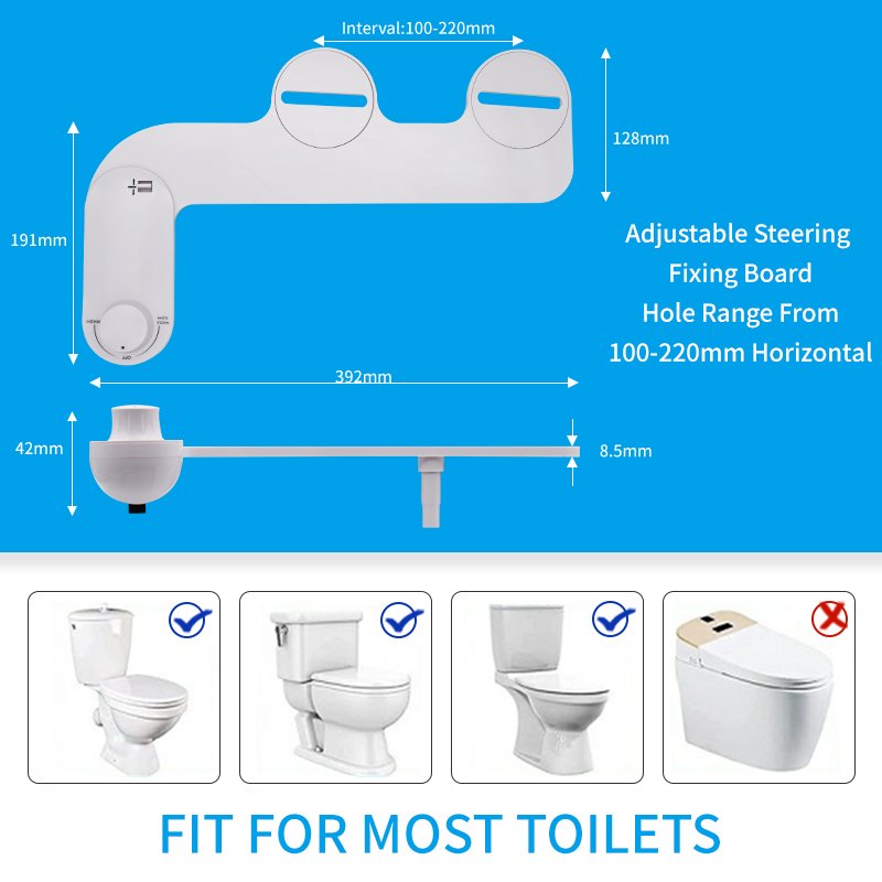 Ultra Slim Cold Water Toilet Bidet Attach Non-Electric Nozzle Self Cleaning Fresh Water Sprayer WC Bidet Toilet Attachment