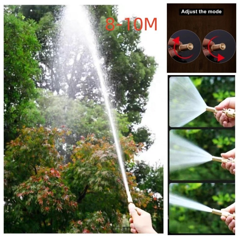 3.5" Height adjustable twist high pressure brass garden water hose nozzle sprinkler car washing spray nozzle gun