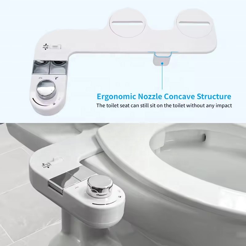 New Style Non Electric Toilet Bidet Postpartum Perineal Care Key Button Nozzle Self-Cleaning Bidet Toilet Attachment