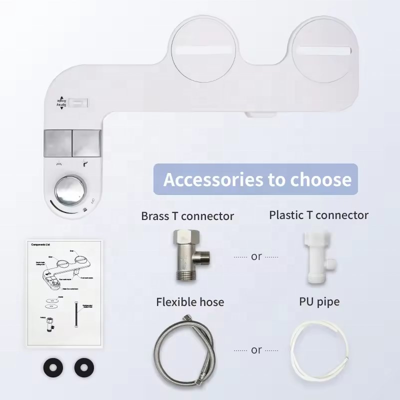 New Style Non Electric Toilet Bidet Postpartum Perineal Care Key Button Nozzle Self-Cleaning Bidet Toilet Attachment