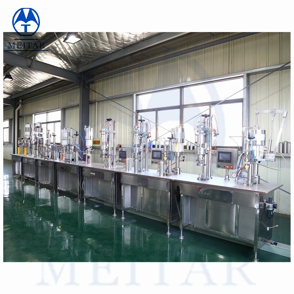 Semi Automatic Spray Paint Cans Sunscreen Spray Cosmetic Aerosol Filling Machine for Production Packing