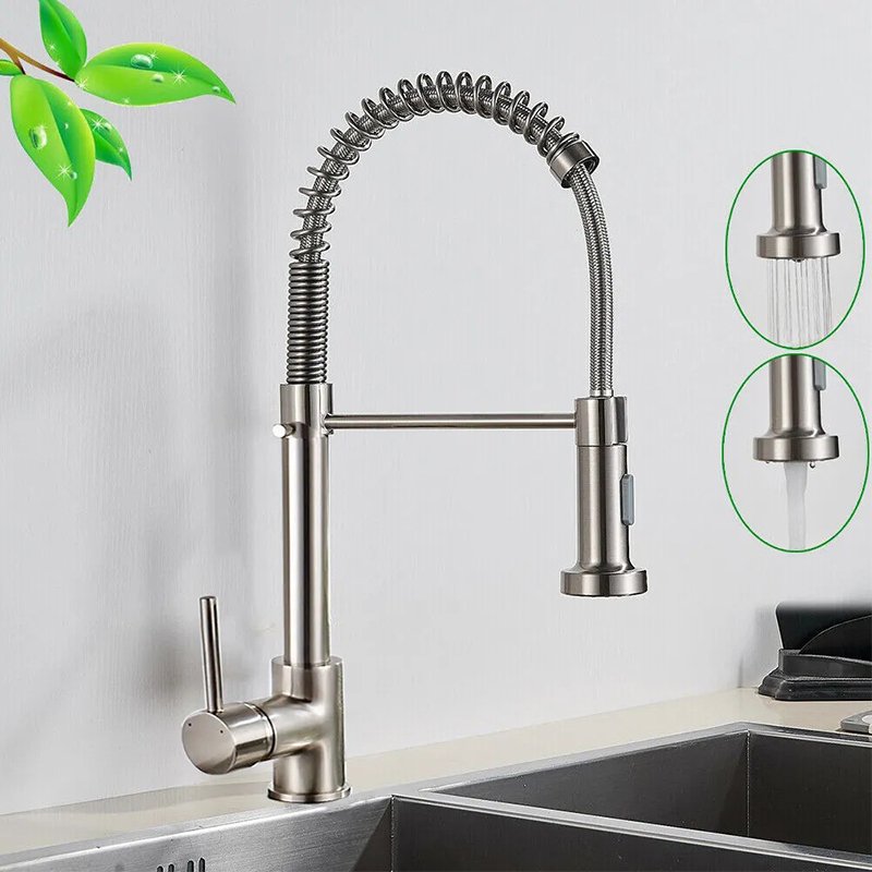 Modern Luxury Single Handle Kitchen Mixer Tap Deck Mounted Single Hole Installation Pull Spray Brass Material Ceramic Valve Core