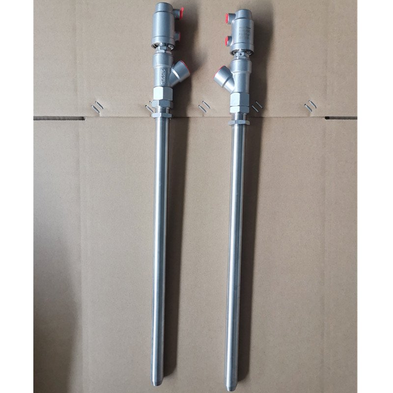 SS316 Pneumatic Filling Valve Nozzle Drip-Proof Angle Structure for Water & Liquid Oil Media-General Application
