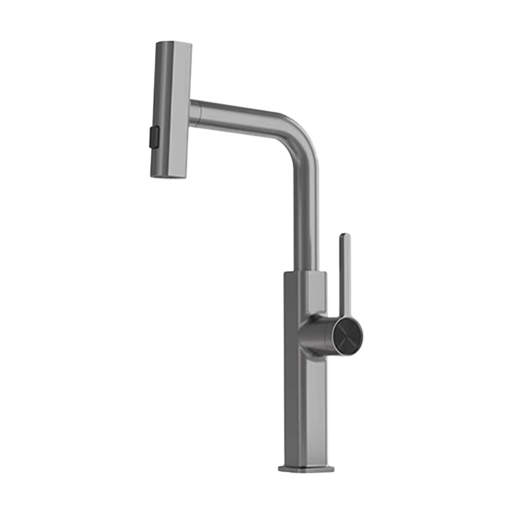 AG Brass Stainless Steel Brushed Black Waterfall Hot And Cold Kitchen Faucet Tap Pull Out