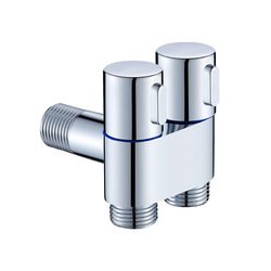 G1/2" standard Brass 3-Way Angle valve Toilet Bidet Sprayer Shattaf Double Handle Shunt Faucet Diverter With Spray Gun Grey Set