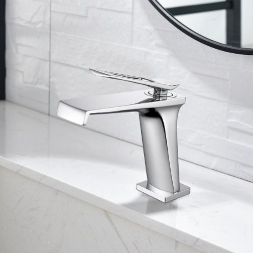Black brass bathroom hot and cold wash basin above counter basin towel room wash basin waterfall spout single hole faucet