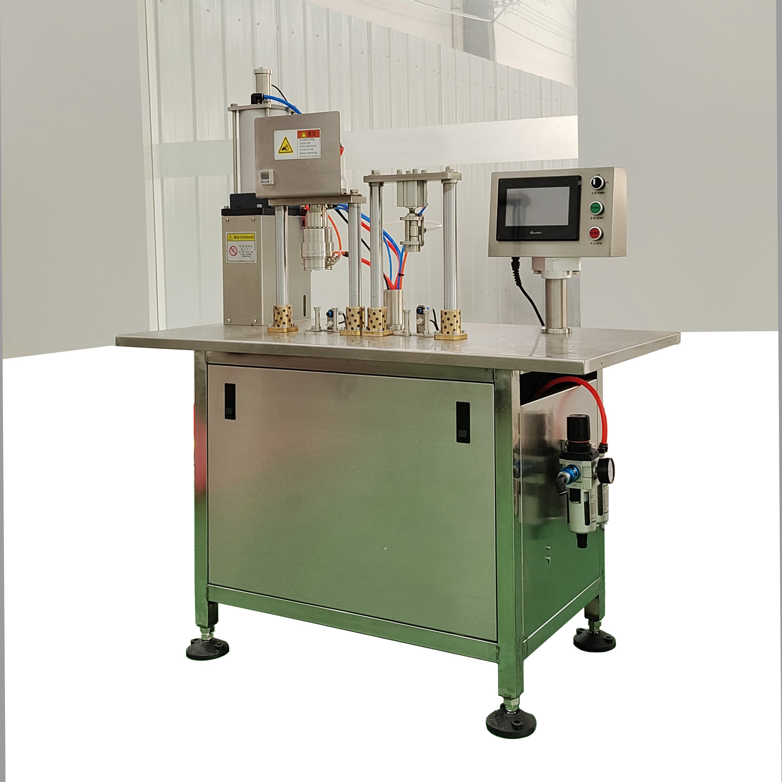 Semi automatic bag on valve filling machine for aerosol body spray