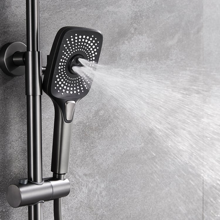 Luxury Home & Commercial Brass Piano Key Shower Set with Elegant Design Rain Spray Pattern & Ceramic Valve Core Faucet