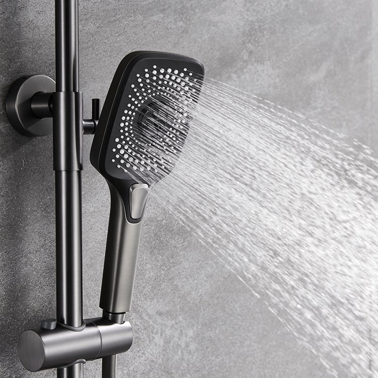 Luxury Home & Commercial Brass Piano Key Shower Set with Elegant Design Rain Spray Pattern & Ceramic Valve Core Faucet