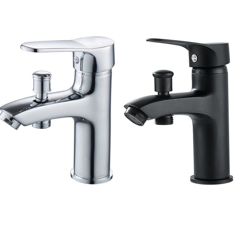 Double Basin Kitchen Faucet with Hot and Cold Water Shower Head Mixing Valve for Wash Basins or Taps