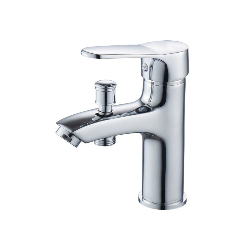 Double Basin Kitchen Faucet with Hot and Cold Water Shower Head Mixing Valve for Wash Basins or Taps