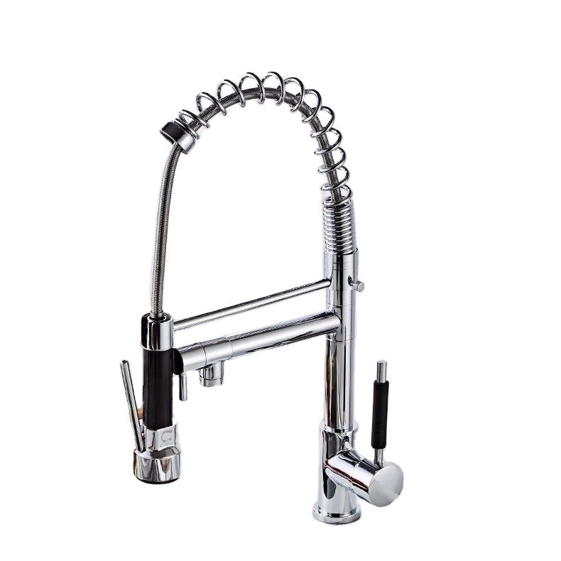 Spring Matte Black Sprayer Kitchen Taps Sink Way Kitchen Faucet Pull Out Water Mixer Kitchen Tap