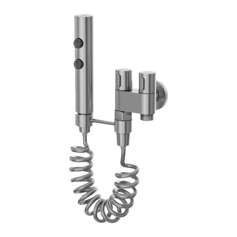 All copper gun gray toilet spray gun set one in two out triangle valve toilet toilet partner bidet sprayer set