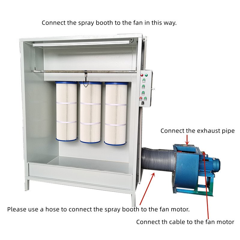 Detachable Recovery Filter Manual Electrostatic Powder Coating Booth Spray Painting Chamber Metal Coating Machine For Car Wheels