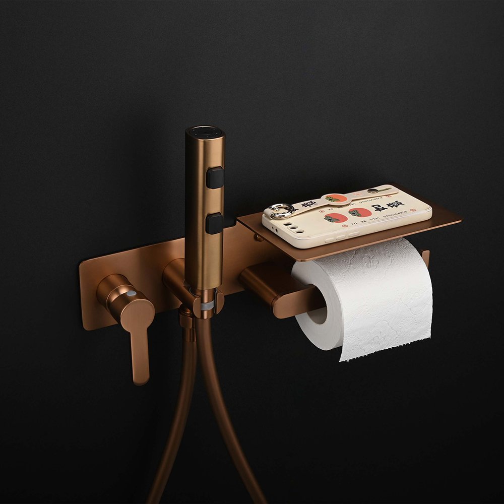 Toilet Companion Spray Gun Rinser Faucet Toilet Booster Household High Pressure Spray Head One In Two Out Angle Valve
