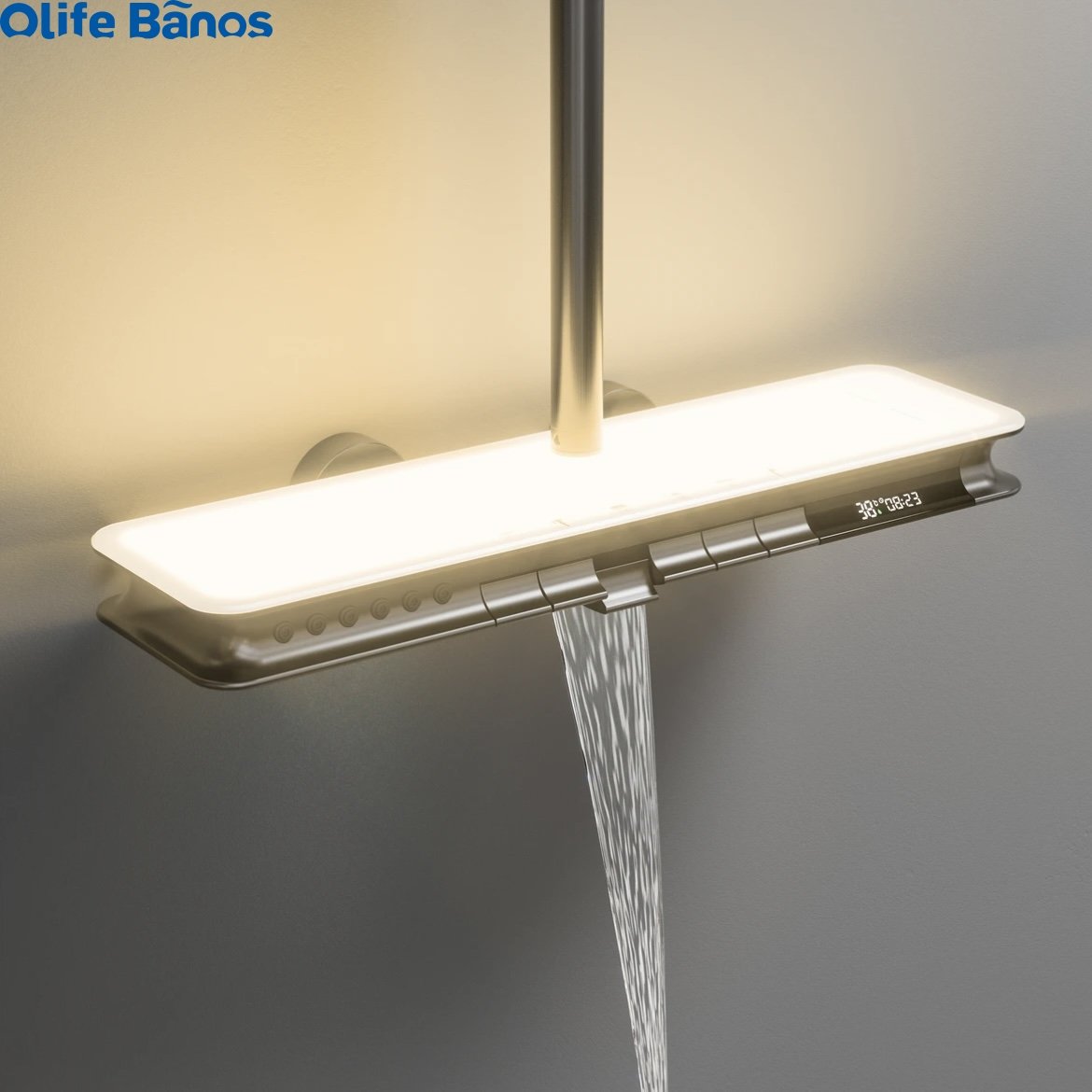 Gun Gray Piano Thermostatic Shower Faucet Intelligent Full Screen Massage Digital Display 6-way Multi-function Shower Set System