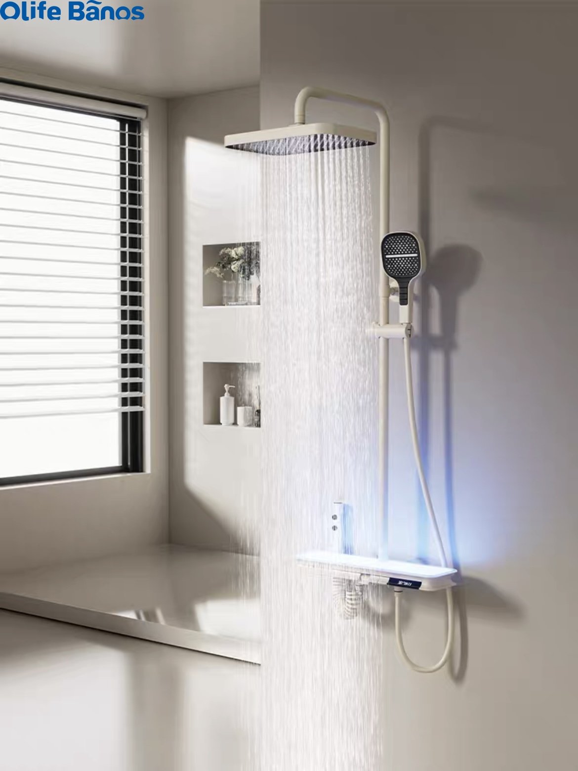 Gun Gray Piano Thermostatic Shower Faucet Intelligent Full Screen Massage Digital Display 6-way Multi-function Shower Set System