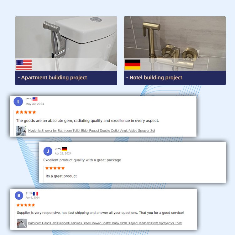 Kidolux Chrome Toilet Partner Flushing Spray Gun Piano Button Bathroom Toilet Supercharged Cleaner One In Two Out Angle Valve