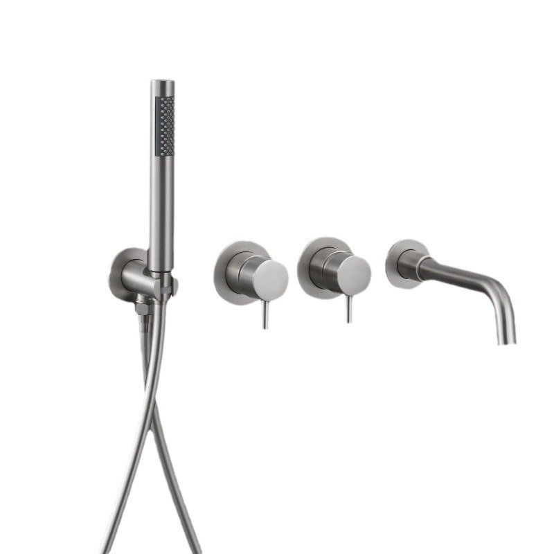 Black Bathroom Heads Shower System Bath & Shower Faucets Concealed hotel Rainfall Shower Mixer Faucet Set