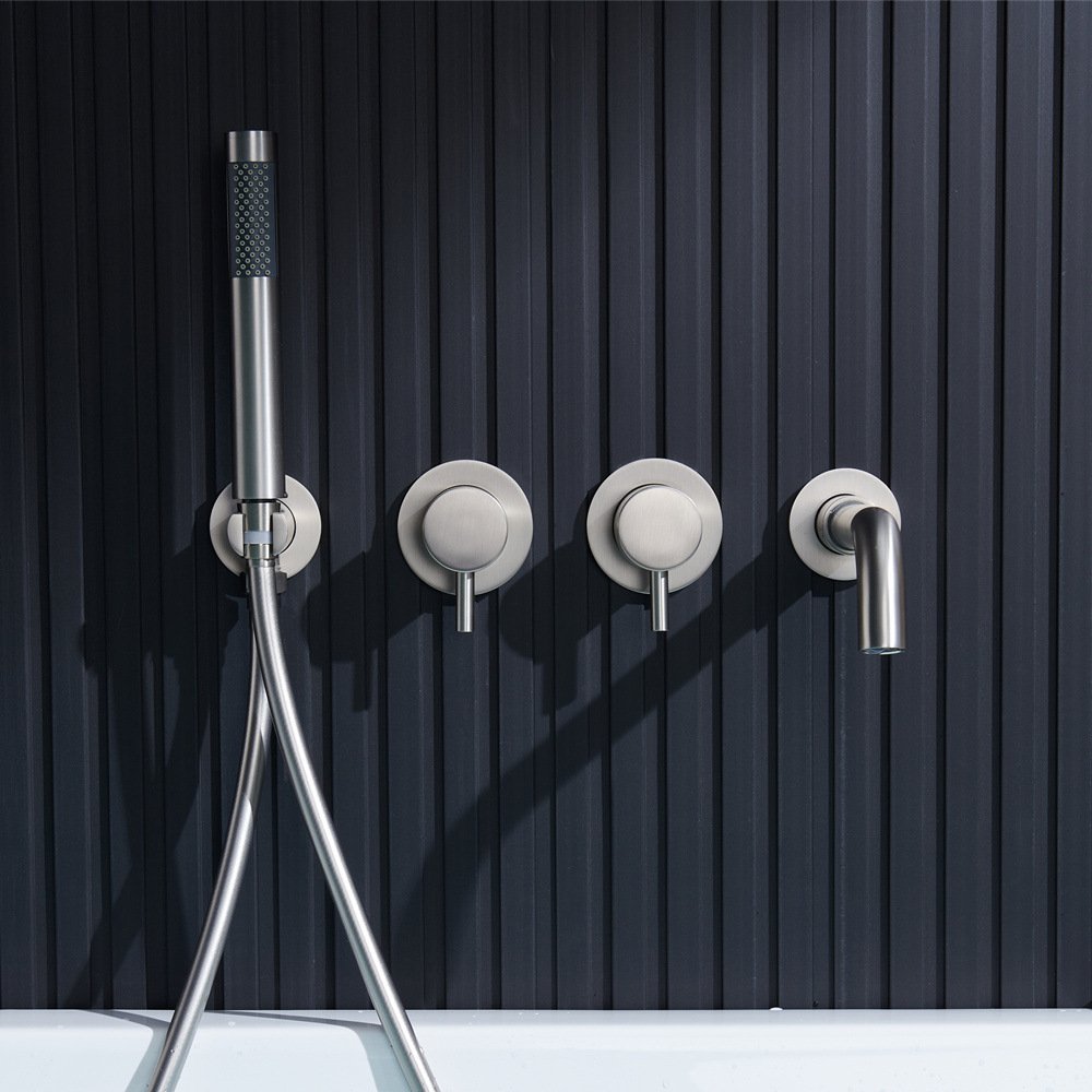 Black Bathroom Heads Shower System Bath & Shower Faucets Concealed hotel Rainfall Shower Mixer Faucet Set