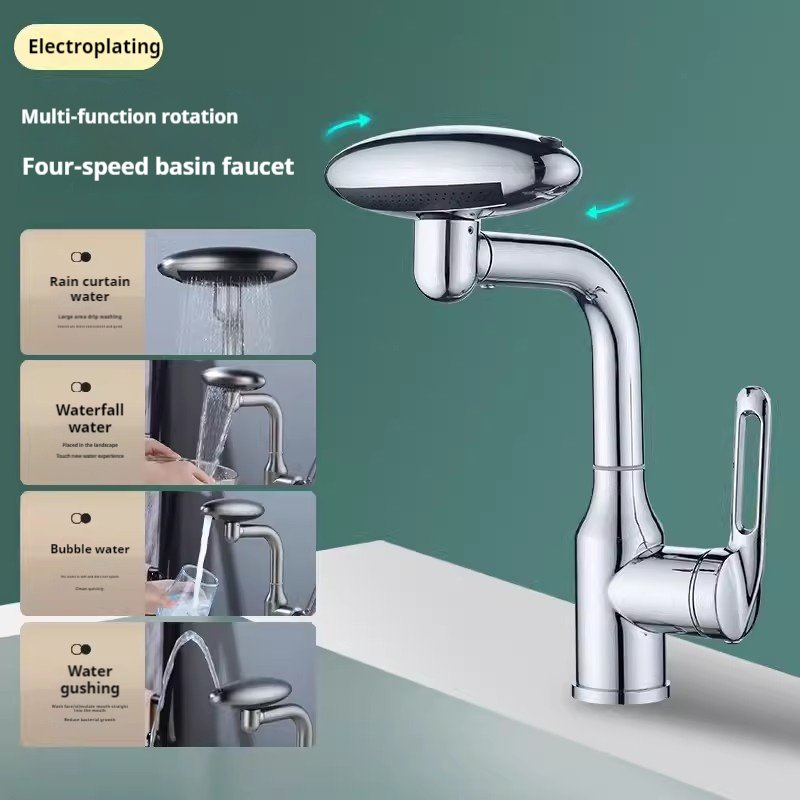 304 Stainless Steel Washbasin Faucet Four-Speed Hot and Cold Faucet Suitable for Bathroom Kitchen and Household