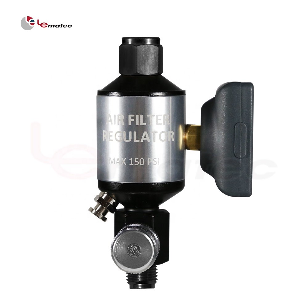 1/4 inch Mini Air Filter Oil Water Separator with air flow regulator and drain valve for spray paint gun air tools use