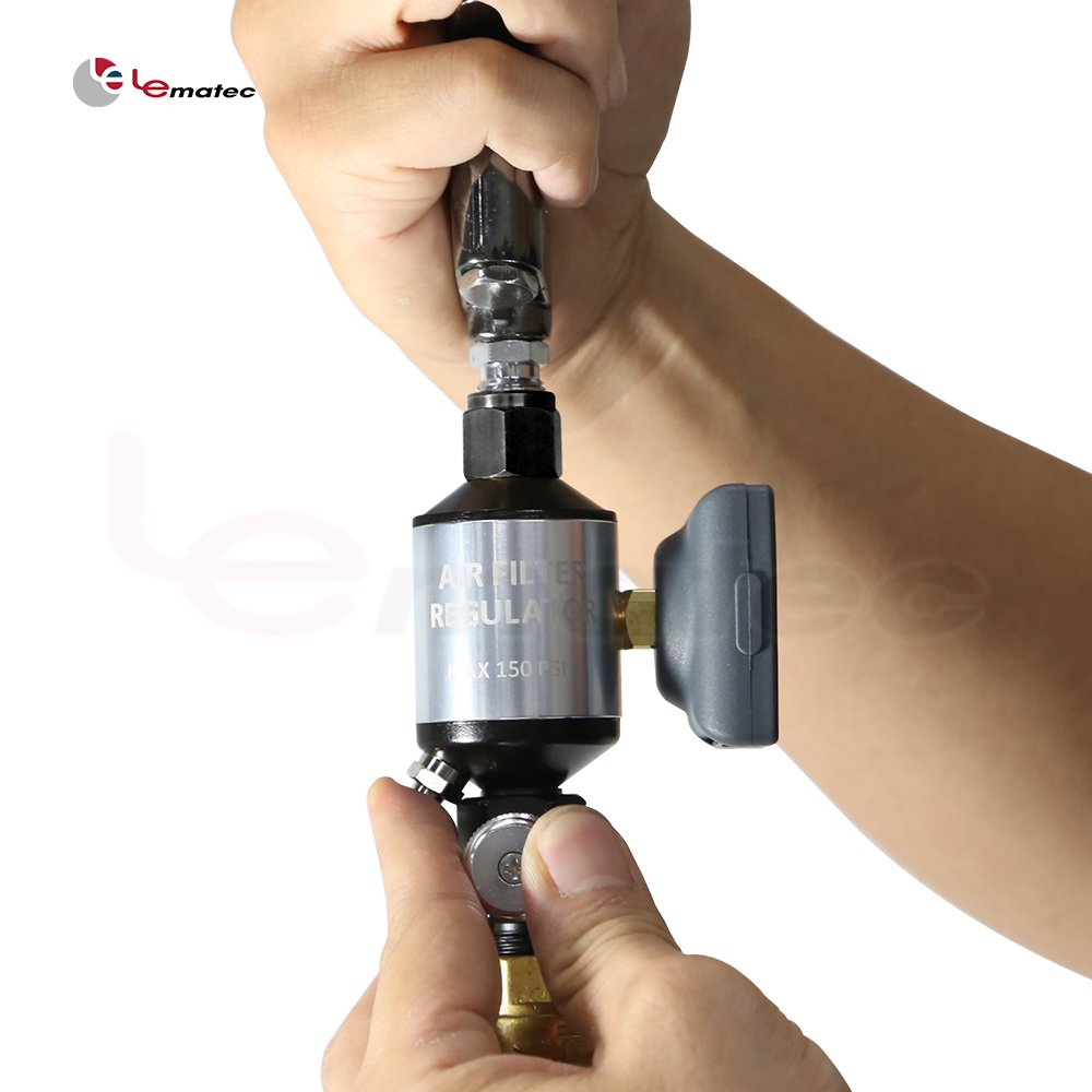 1/4 inch Mini Air Filter Oil Water Separator with air flow regulator and drain valve for spray paint gun air tools use