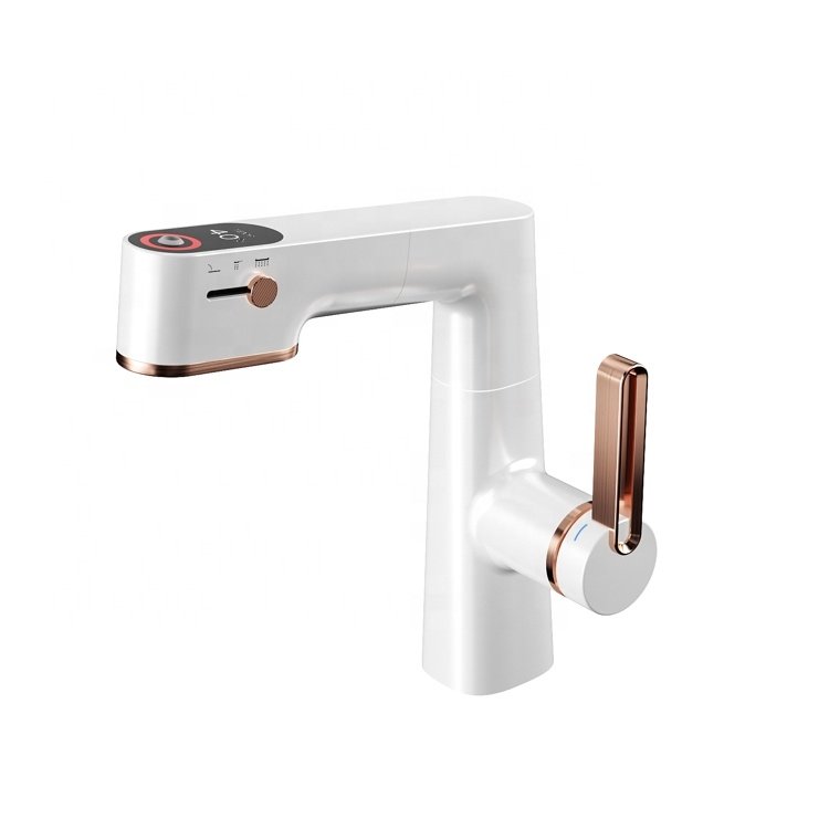 New design hot & cold ceramic valve lift and pull intelligent faucet basin mixer taps