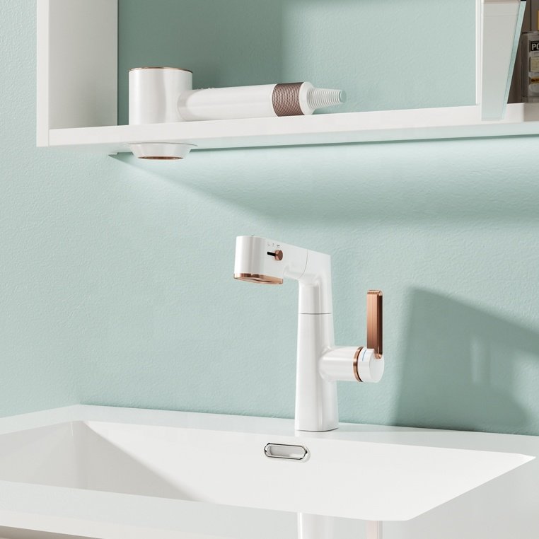 New design hot & cold ceramic valve lift and pull intelligent faucet basin mixer taps