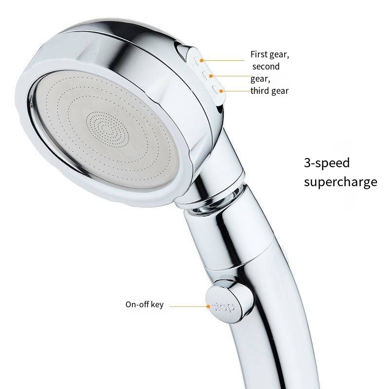 New Water-Saving ABS Shower Head with 3 Spray Modes Handheld Bathroom Accessory Single Handle High-Pressure Ceramic Valve Core