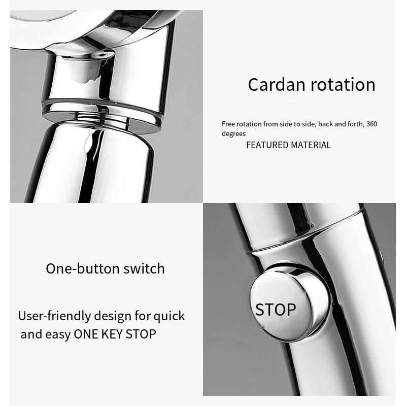 New Water-Saving ABS Shower Head with 3 Spray Modes Handheld Bathroom Accessory Single Handle High-Pressure Ceramic Valve Core